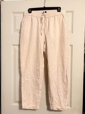 Linen Light Blush Casual Drawstring Pants